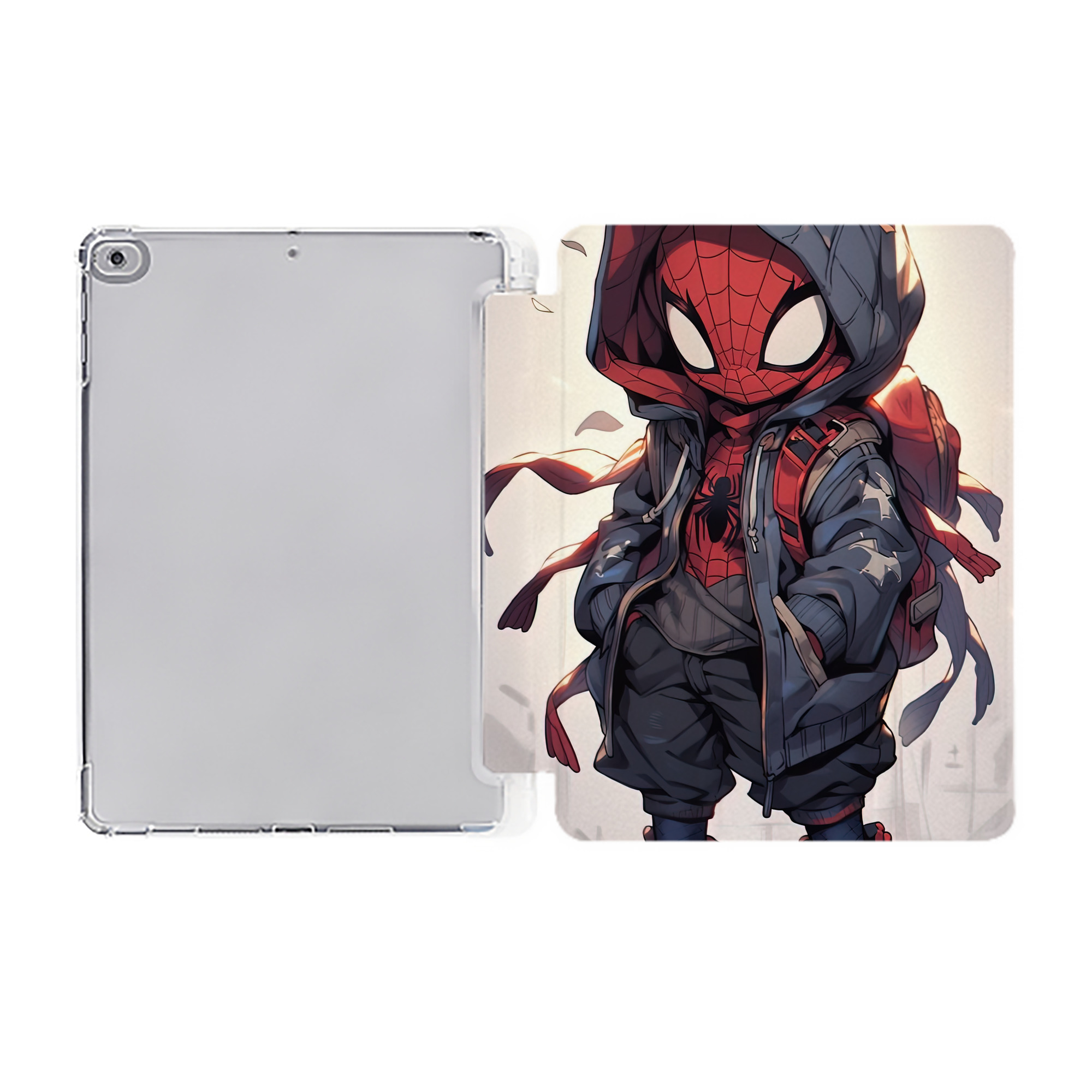 （画像用） Spider Man スパイダーマン IPad ケース ペン収納付き 三つ折りスタンド PUレザー×シリコン 対応機種9.5/10.5/10.9インチ